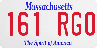 MA license plate 161RG0