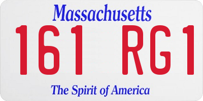 MA license plate 161RG1