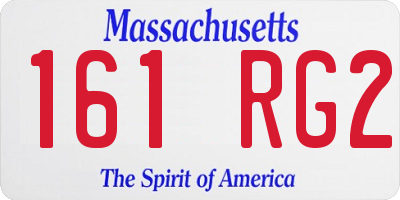 MA license plate 161RG2