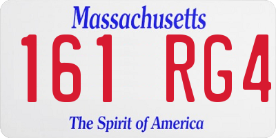 MA license plate 161RG4