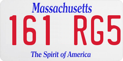 MA license plate 161RG5