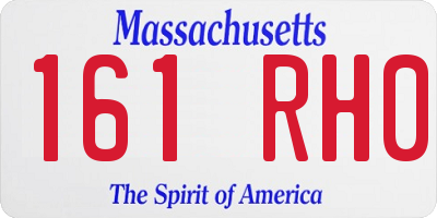 MA license plate 161RH0