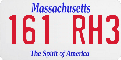 MA license plate 161RH3