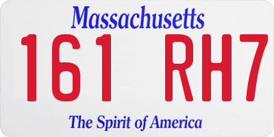 MA license plate 161RH7
