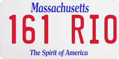 MA license plate 161RI0