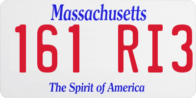 MA license plate 161RI3