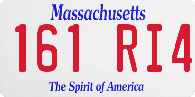 MA license plate 161RI4