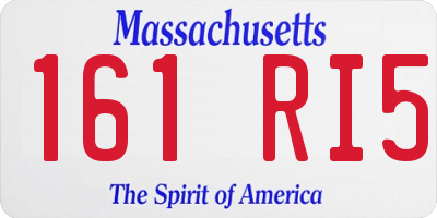 MA license plate 161RI5