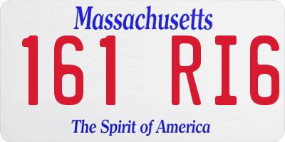 MA license plate 161RI6