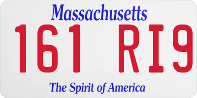 MA license plate 161RI9