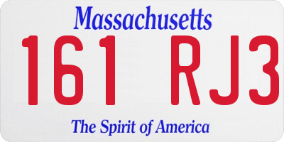 MA license plate 161RJ3