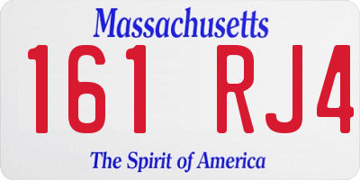 MA license plate 161RJ4