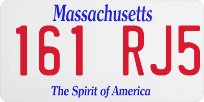 MA license plate 161RJ5