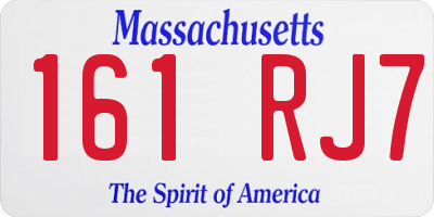 MA license plate 161RJ7