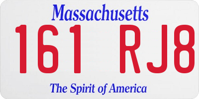 MA license plate 161RJ8