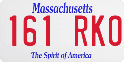 MA license plate 161RK0