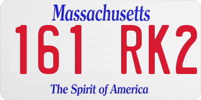 MA license plate 161RK2
