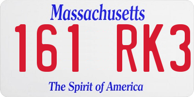 MA license plate 161RK3