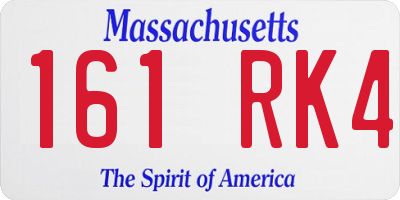 MA license plate 161RK4
