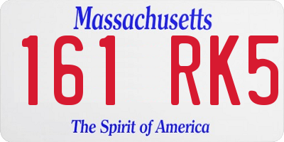 MA license plate 161RK5