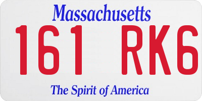MA license plate 161RK6
