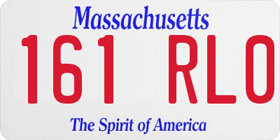 MA license plate 161RL0