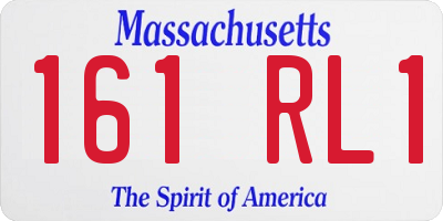 MA license plate 161RL1