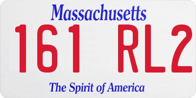 MA license plate 161RL2