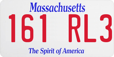 MA license plate 161RL3