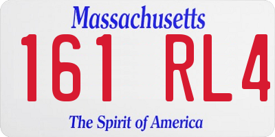 MA license plate 161RL4