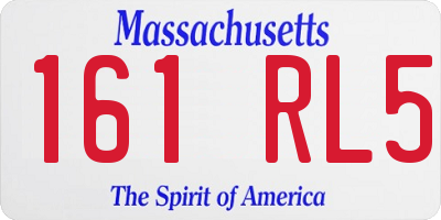 MA license plate 161RL5