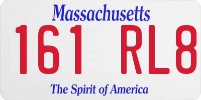 MA license plate 161RL8