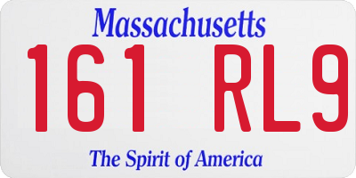 MA license plate 161RL9
