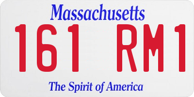 MA license plate 161RM1
