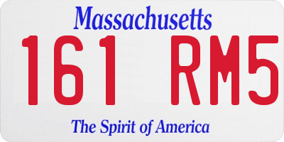 MA license plate 161RM5