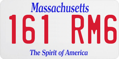 MA license plate 161RM6