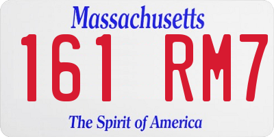 MA license plate 161RM7