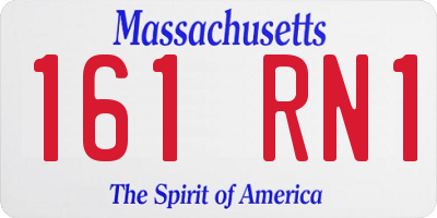 MA license plate 161RN1