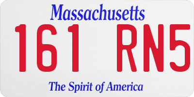 MA license plate 161RN5