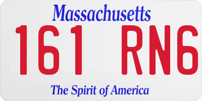 MA license plate 161RN6
