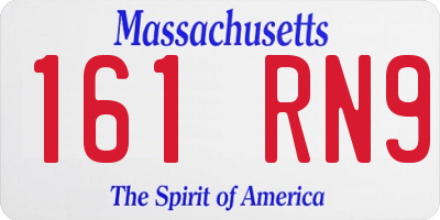 MA license plate 161RN9