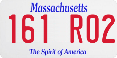 MA license plate 161RO2