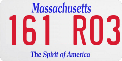 MA license plate 161RO3