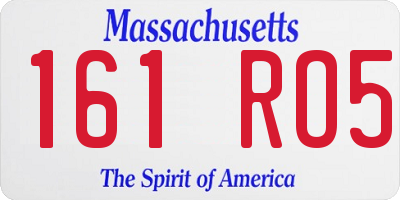 MA license plate 161RO5