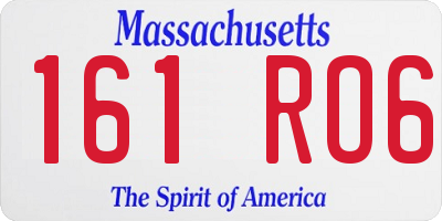 MA license plate 161RO6