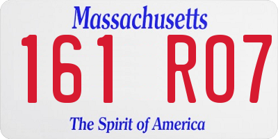 MA license plate 161RO7