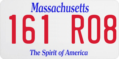 MA license plate 161RO8