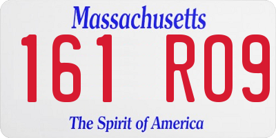 MA license plate 161RO9