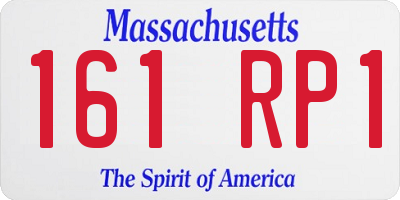 MA license plate 161RP1