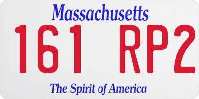 MA license plate 161RP2
